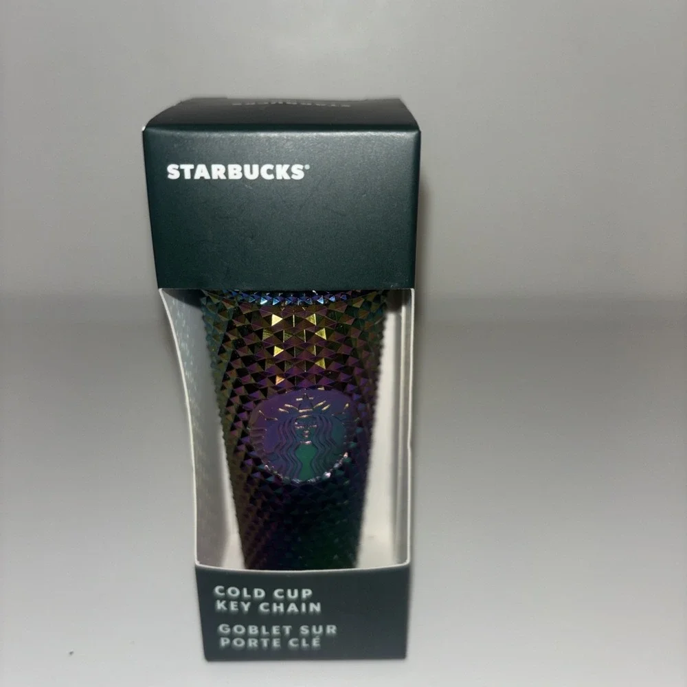Starbucks Oil Rainbow Slick Studded Tumbler Keychain Ornament Fall 2023 New NIB